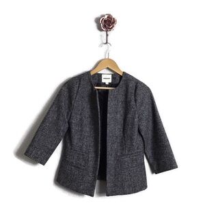 Silence +‎ Noise Charcoal Gray Cropped Open Front Blazer Pockets Medium